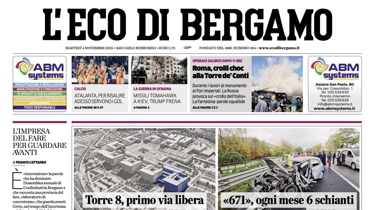 PRIMA PAGINA - L’Eco di Bergamo: "Innovazione e formazione: le «carte» di Confindustria"