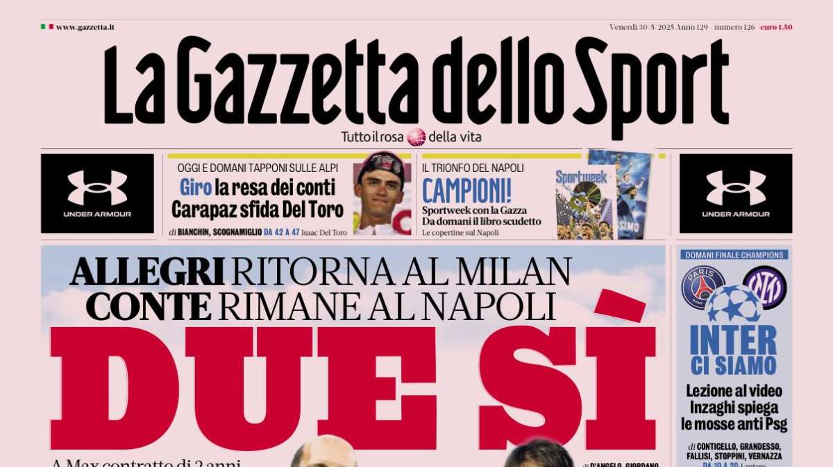 PRIMA PAGINA - La Gazzetta dello Sport: "C'è il nodo fairplay tra Gasp e la Roma"