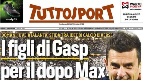 Tuttosport in apertura sul nuovo allenatore Juve: "I figli di Gasp per il dopo Max"