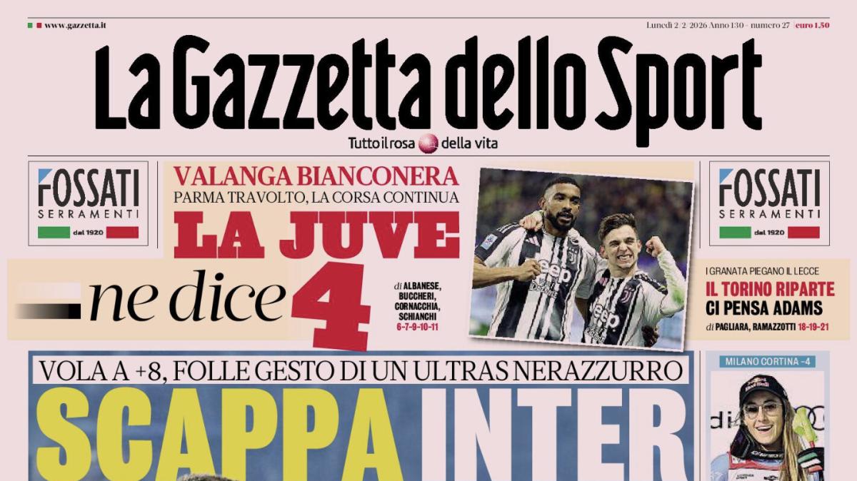 PRIMA PAGINA - La Gazzetta dello Sport: "Scappa Inter e ringrazia Audero"
