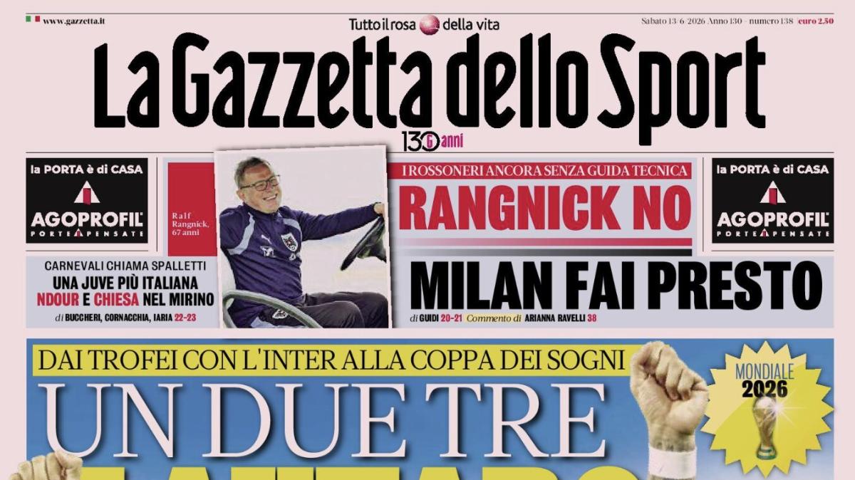 PRIMA PAGINA – La Gazzetta dello Sport: "Un due tre Lautaro"