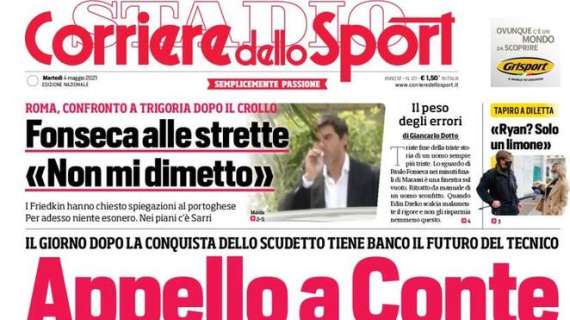 L'apertura del Corriere dello Sport: "Appello a Conte"