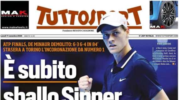 Tuttosport in prima pagina: "Il rigorino al'Inter fa infuriare Conte e il Napoli"