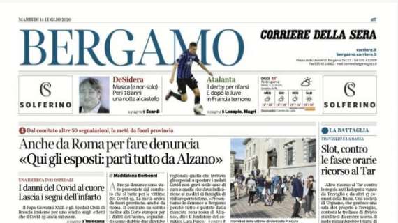 Corriere di Bergamo: "Atalanta, il derby per rifarsi. E dopo la Juve, il PSG ha paura"