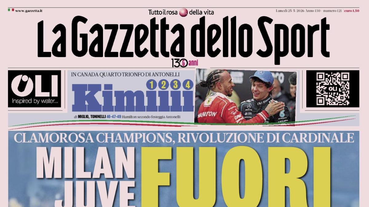 PRIMA PAGINA – La Gazzetta dello Sport: "Mila, Juve fuori, festa Roma e Como" 