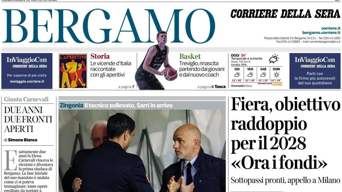 PRIMA PAGINA – Corriere di Bergamo: "Atalanta-Palladino, rottura finale con esonero"