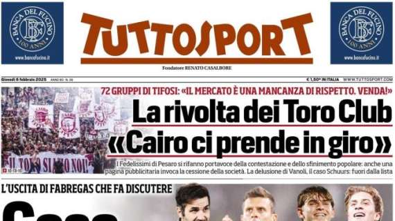 Tuttosport in apertura sulle dichiarazioni di Fabregas: "Cesc, Como la Juve"