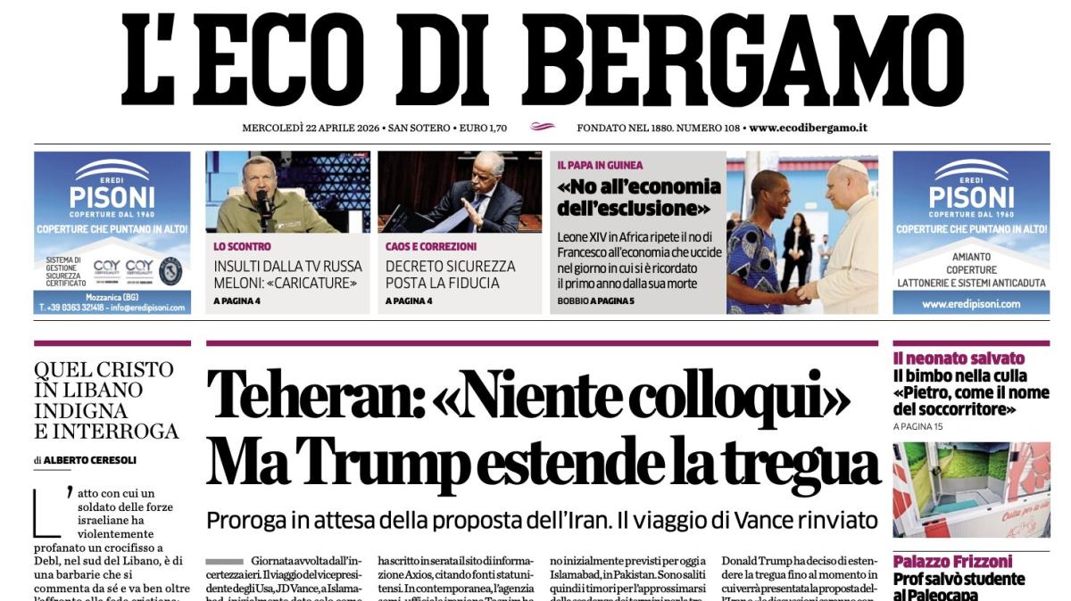 PRIMA PAGINA - L'Eco di Bergamo: "Atalanta, assalto alla Lazio. In palio la finale di Coppa con l'Inter"