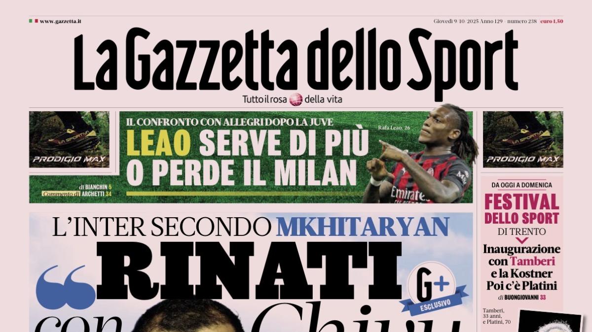 PRIMA PAGINA - La Gazzetta dello Sport: "Rinati con Chivu"