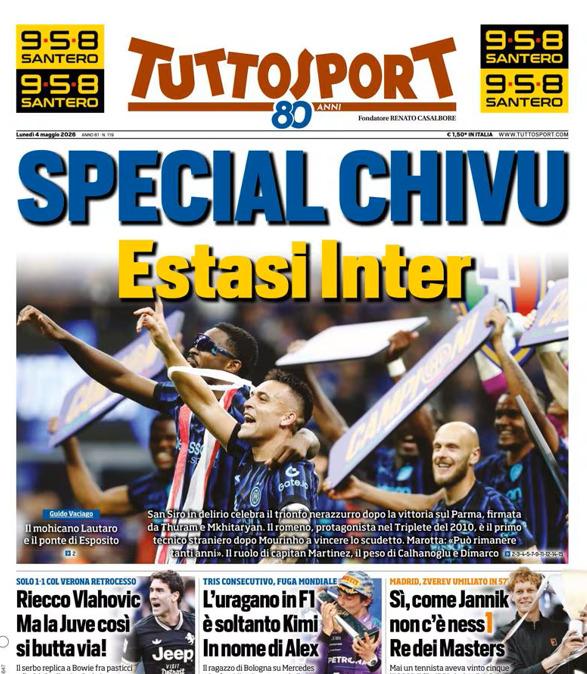 PRIMA PAGINA - Tuttosport: "Special Chivu, estasi Inter"