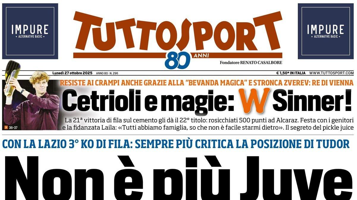 PRIMA PAGINA - TuttoSport:: "Non è più Juve"