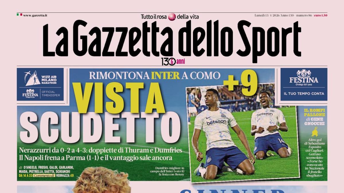 PRIMA PAGINA - Gazzetta dello Sport: "Sinner re di Montecarlo. Numero 1"