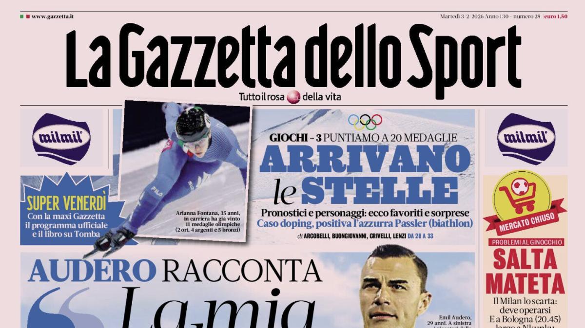 PRIMA PAGINA - La Gazzetta dello Sport: "Audero racconta la mia grande paura"