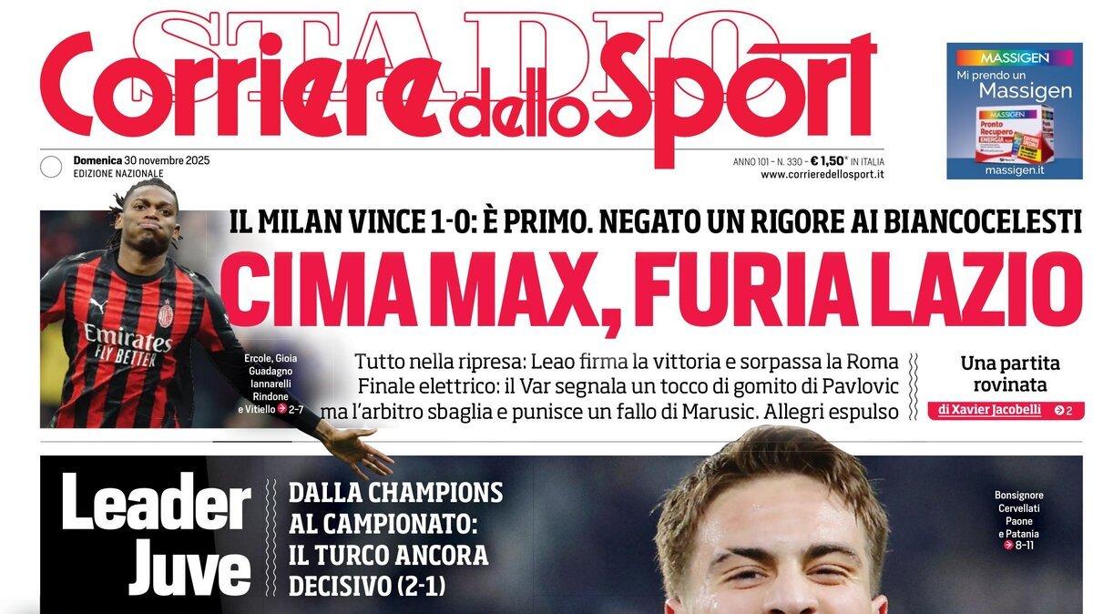 PRIMA PAGINA - Corriere dello Sport: "L'ha vinta Yildiz"