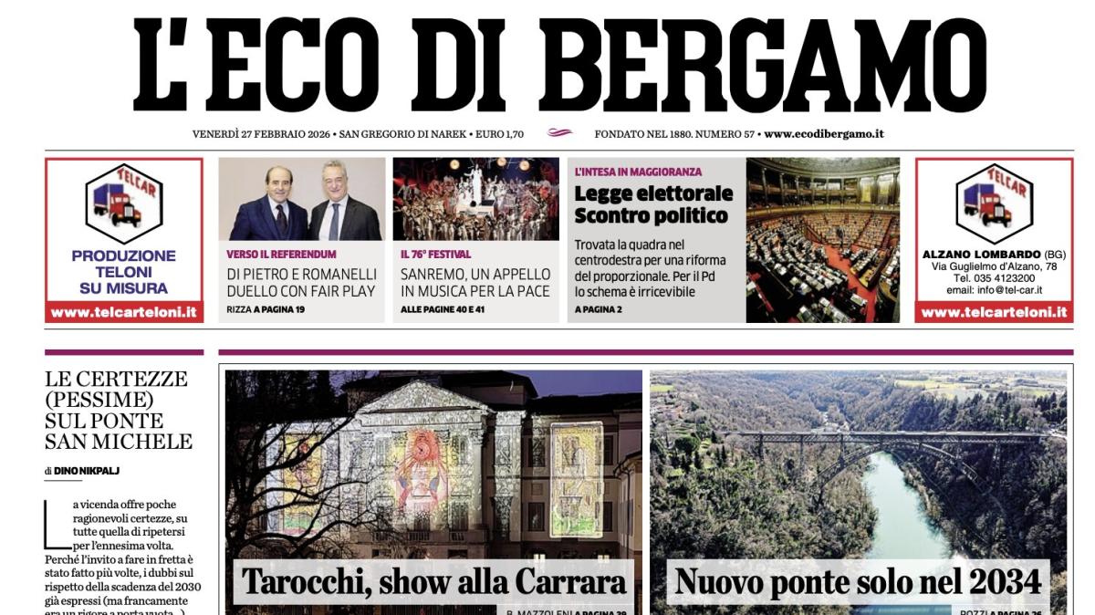 PRIMA PAGINA - L'Eco di Bergamo: "Atalanta-Dortmund fra i match del cuore"