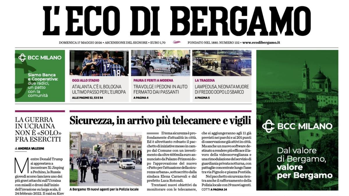 PRIMA PAGINA – L'Eco di Bergamo: "Atalanta, c'è il Bologna ultimo passo per l'Europa"