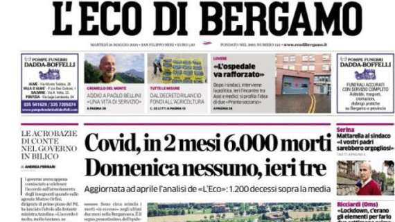L'Eco di Bergamo: "Covid, in 2 mesi 6.000 morti. Domenica nessuno, ieri tre"