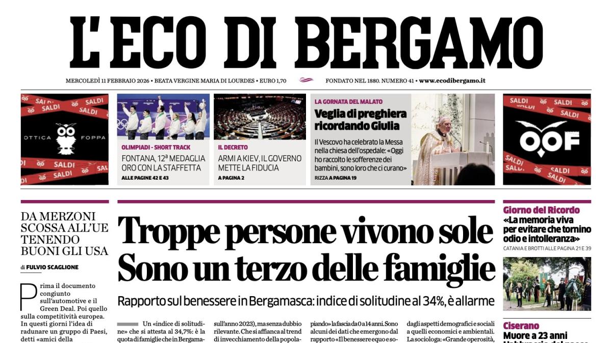 PRIMA PAGINA - L'Eco di Bergamo: "L'Atalanta cresce e le sue ali volano"