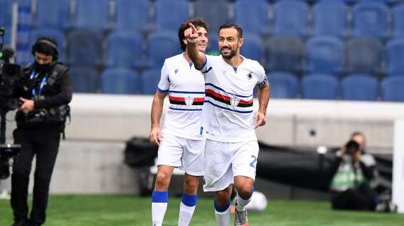 Segna sempre Fabio Quagliarella: Sampdoria in vantaggio sul campo della Dea
