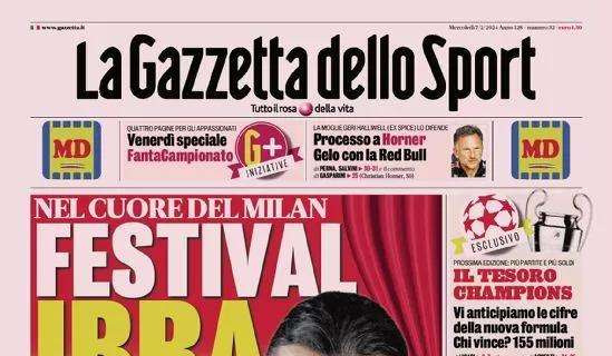 La prima pagina de La Gazzetta dello Sport titola stamattina: "Festival Ibra"