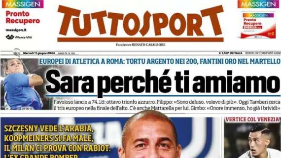 Tuttosport in apertura: "Trezeguet, lezioni di Juventus"