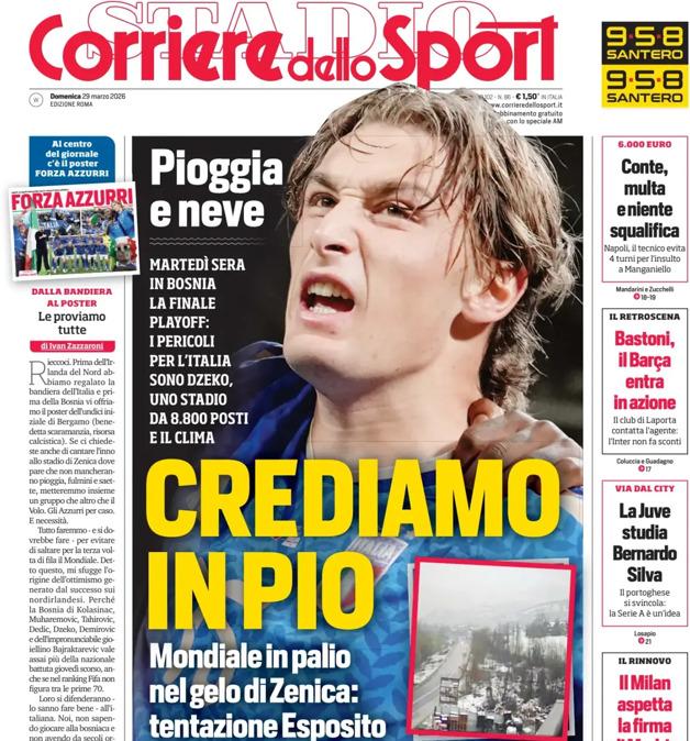 PRIMA PAGINA - Corriere dello Sport: "Crediamo in Pio"