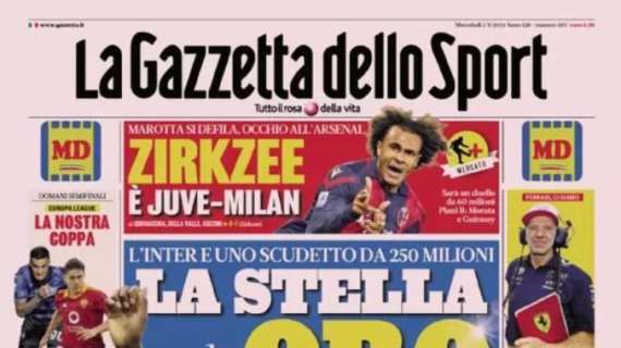 La Gazzetta apre: “L’Inter e uno scudetto da 250 milioni. La seconda stella vale oro”