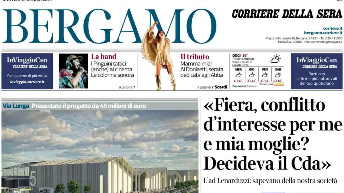 PRIMA PAGINA - Corriere di Bergamo: "Atalanta, obiettivi in linea"