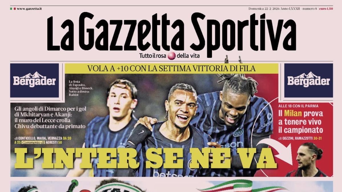 PRIMA PAGINA - La Gazzetta Sportiva: "La terra dell'oro"