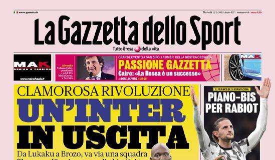 La prima pagina de La Gazzetta dello Sport sul mercato nerazzurro: "Un'Inter in uscita"