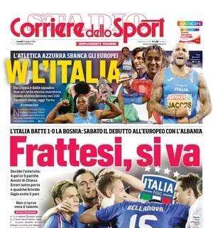 La prima pagina del Corriere dello Sport: "Frattesi, si va. Inter-Barella, sì da 6,5 milioni"