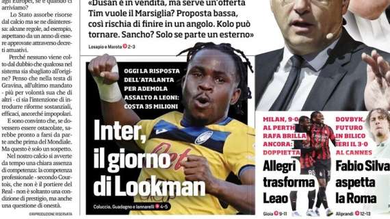 PRIMA PAGINA - Corriere dello Sport: "Inter, il giorno di Lookman"