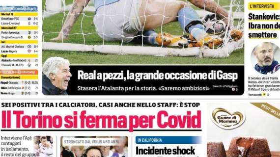 Corriere dello Sport in apertura: "Real a pezzi, la grande occasione di Gasp"