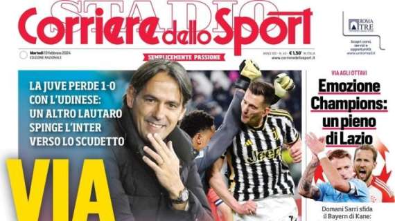 L'apertura del Corriere dello Sport dopo il ko della Juve con l'Udinese: "Inter, via libera"