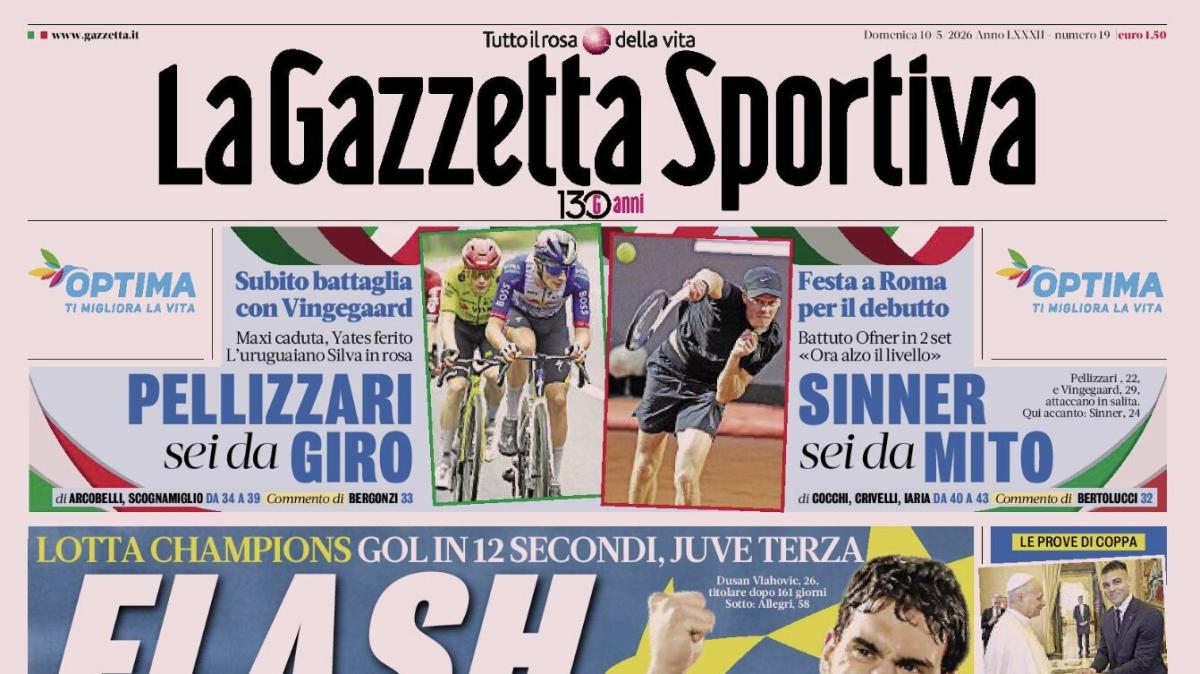 PRIMA PAGINA - La Gazzetta Sportiva: "Alle 20.45 con l'Atalanta: Allegri ribalta il Milan"