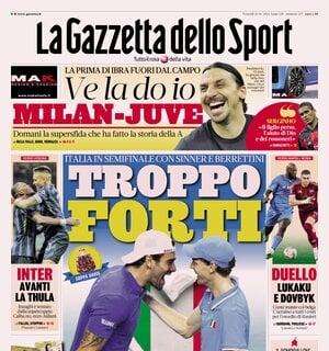 "Ve la do io Milan-Juve": La Gazzetta dello Sport apre con la prima di Ibra fuori da campo