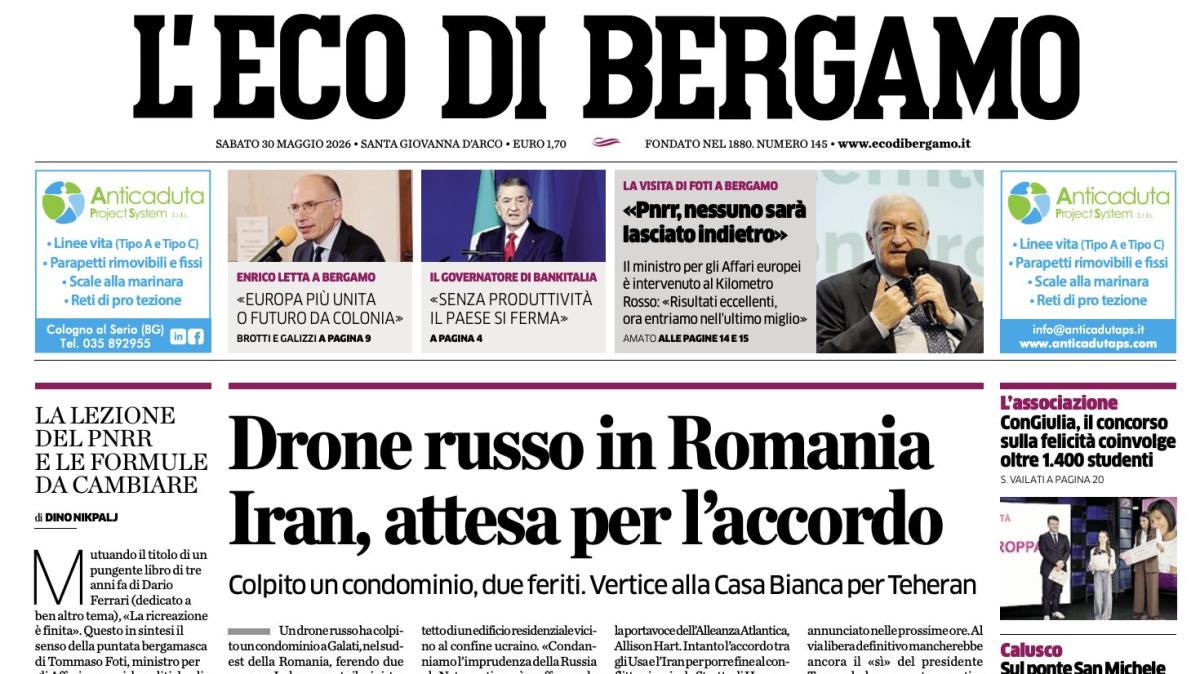 PRIMA PAGINA – L'Eco di Bergamo: "Atalanta, idea Jashari per il ruolo di regista"