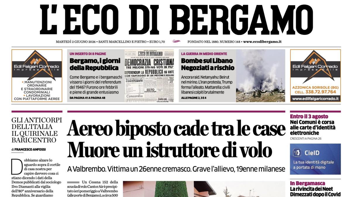 PRIMA PAGINA – L'Eco di Bergamo: "Inter, prima offerta per Palestra Atalanta dice no"