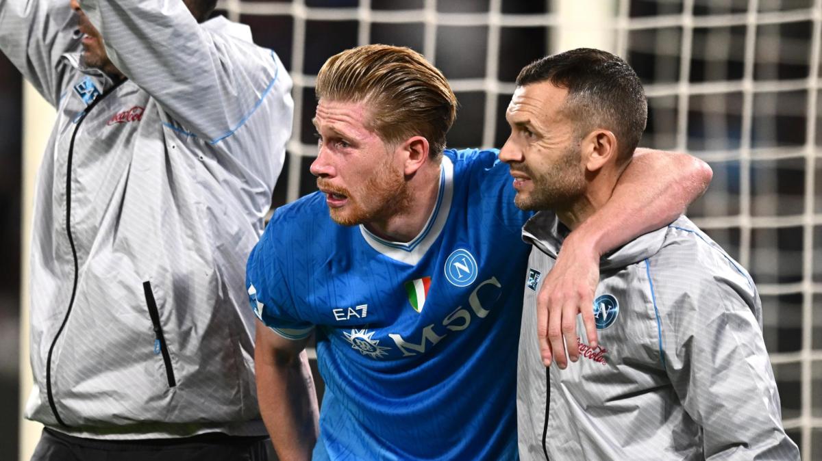 Napoli, tegola De Bruyne: lesione muscolare grave, tre mesi di stop