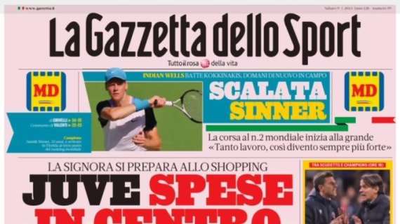 L'apertura de La Gazzetta dello Sport: "Juve, spese in centro"