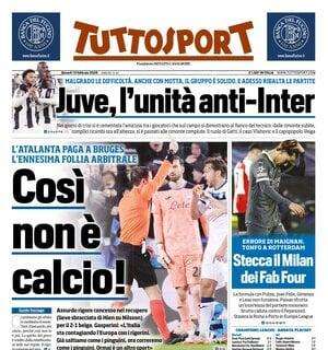 Champions, follia arbitrale contro l'Atalanta. Tuttosport tuona: "Così non è calcio!"