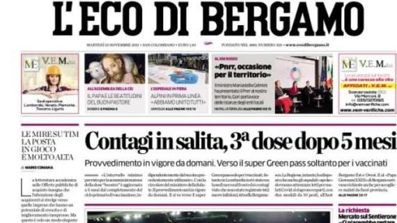 L'Eco di Bergamo: "L’Atalanta cerca i punti per ipotecare gli ottavi"
