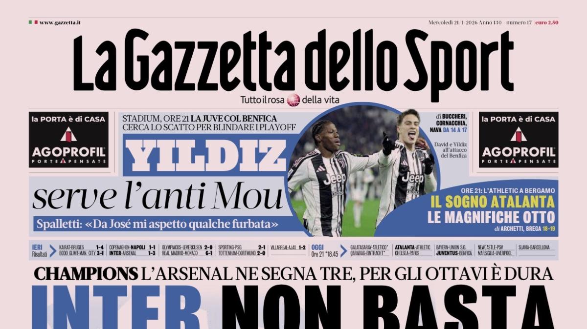 PRIMA PAGINA - La Gazzetta dello Sport: "Inter Non Basta"