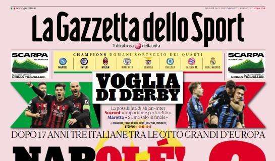 La Gazzetta dello Sport apre sul Napoli e le italiane in Champions: "Napolé! E 3"