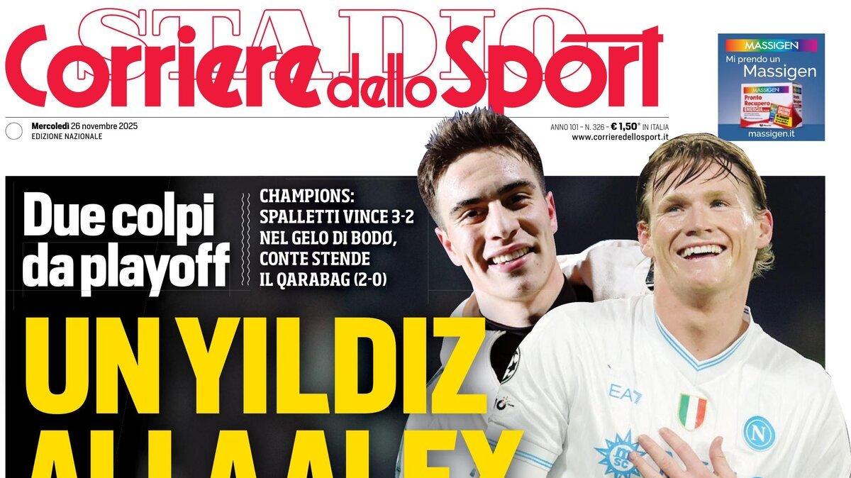 PRIMA PAGINA - Corriere dello Sport: "UN YILDIZ ALLA ALEX"