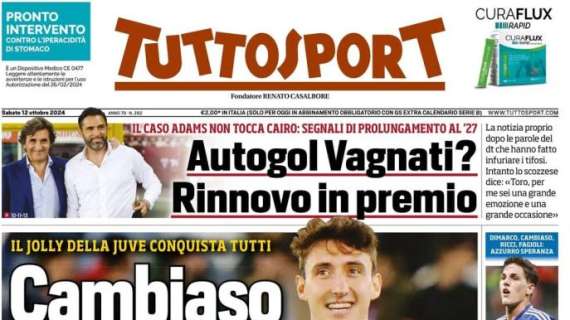 Tuttosport in apertura: "Cambiaso boom: due no al Real Madrid"