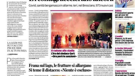 L'Eco di Bergamo, il raduno allo Stadio. L’ira del sindaco Gori: «Ora però le sanzioni»