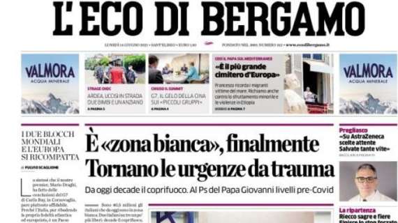L'Eco di Bergamo: "È «zona bianca», finalmente. Tornano le urgenze da trauma"