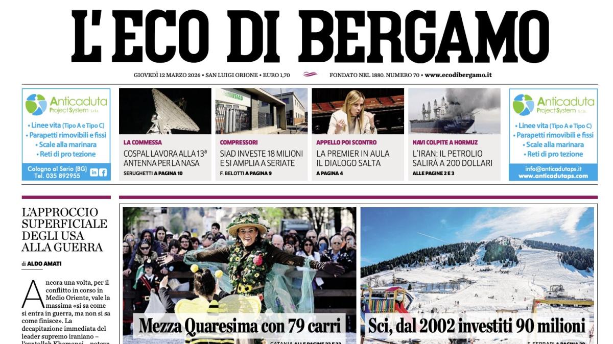 PRIMA PAGINA - L'Eco di Bergamo: "La lezione del tifo atalantino"