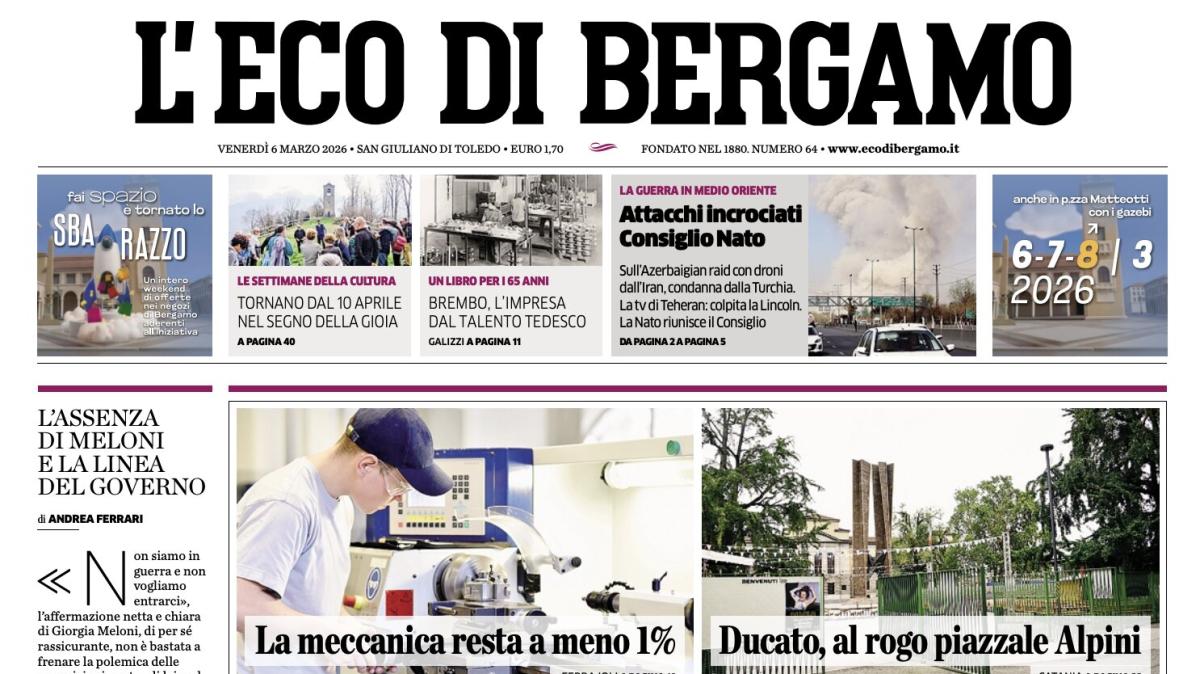 PRIMA PAGINA - L'Eco di Bergamo: "Atalanta, con l'Udinese inizia il ciclo terribile"